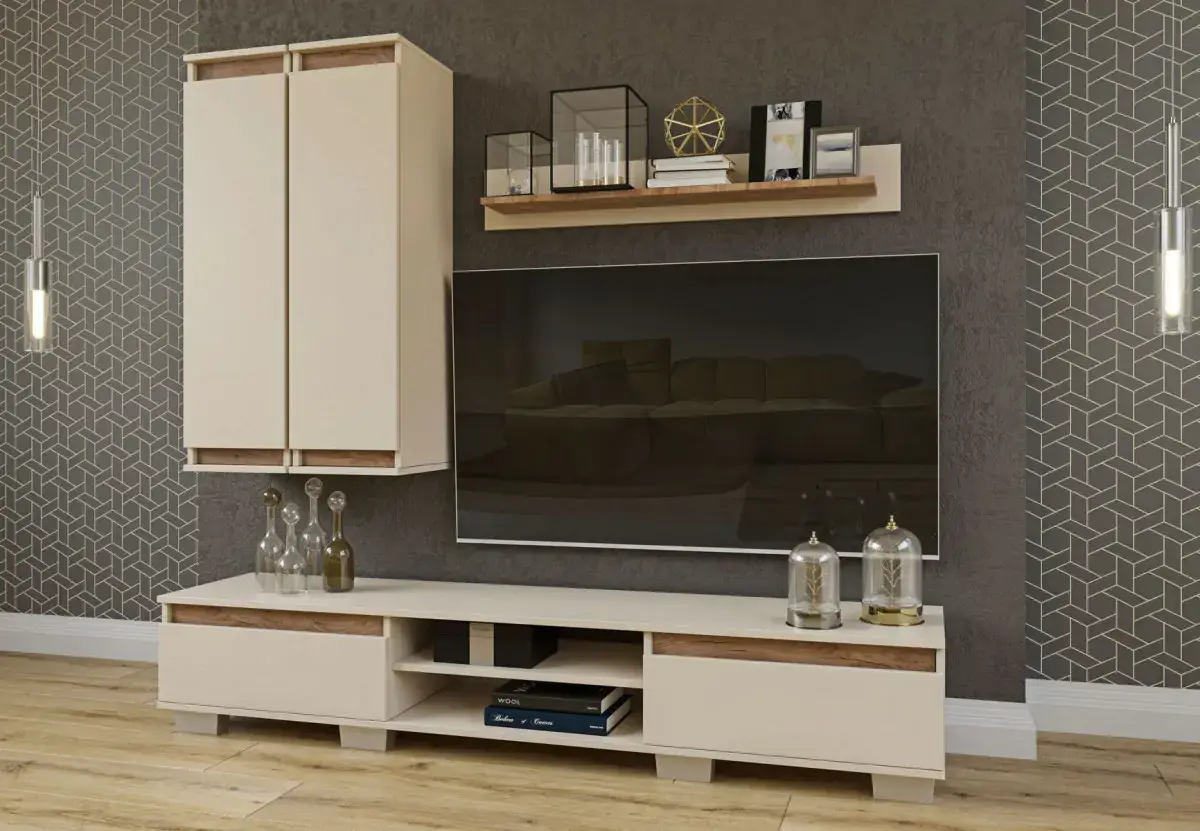 Casarredo Obývací stěna OHIO satin/dub kraft tabaco
