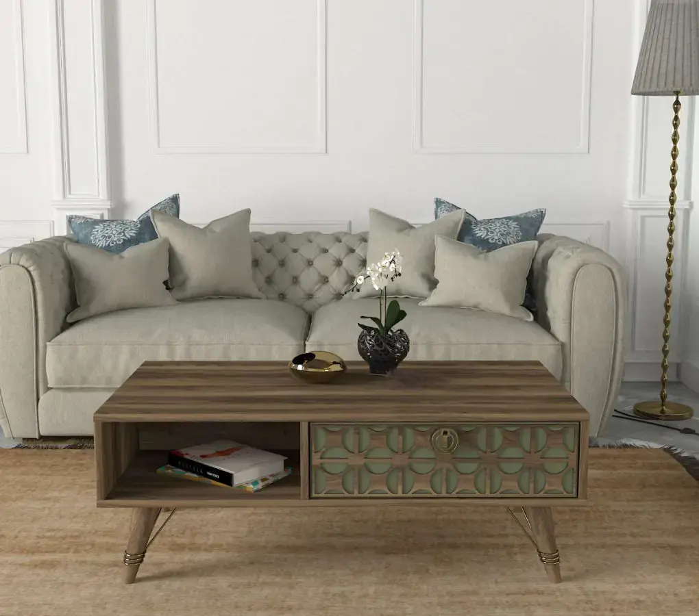 Casarredo Konferenční stolek DUNKIRK - ořech/sardunia