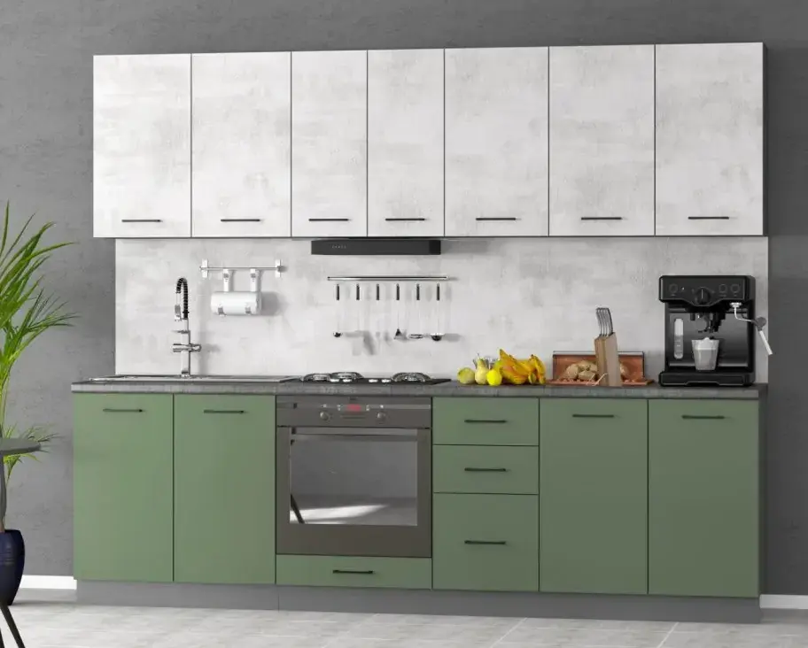 Casarredo Kuchyně ALIMENA 260 - zelená/beton