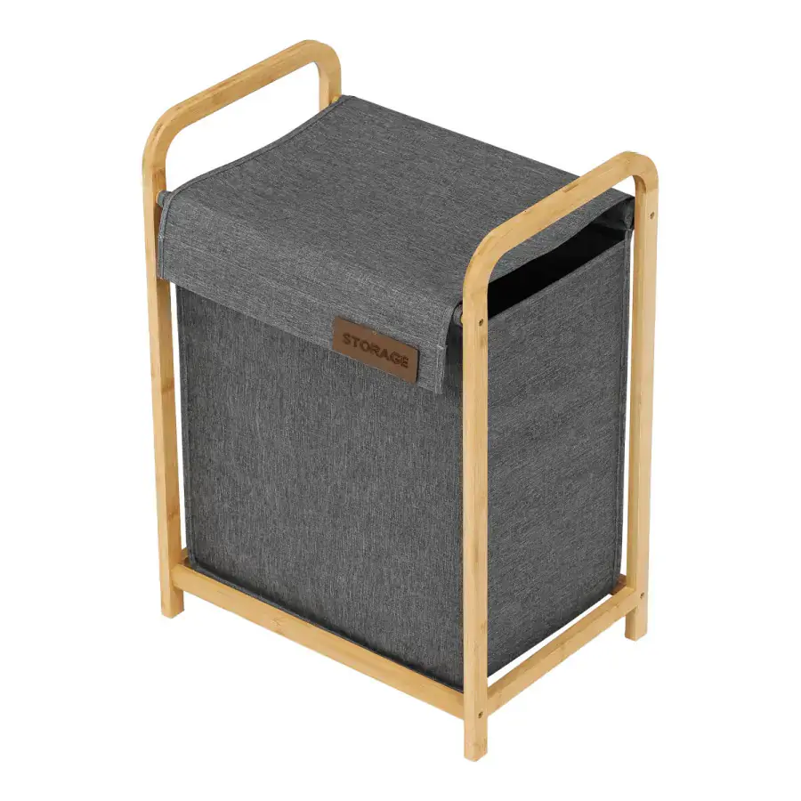 Autronic Prádelní koš DT3022 GREY - bambus/šedá