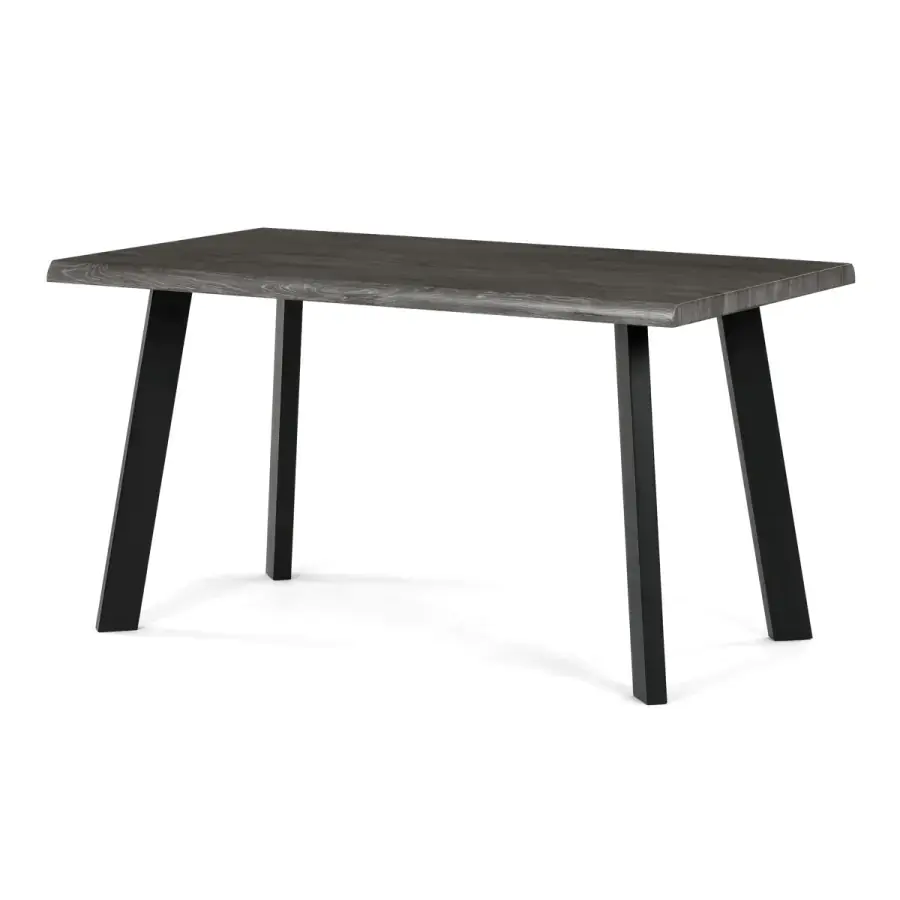 Jídelní stůl 80x140 cm HT-F4514 GREY šedý dub / černé nohy