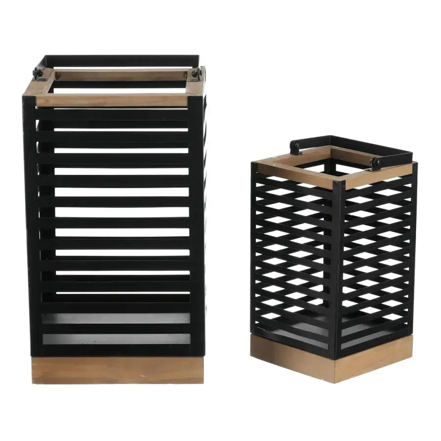 Autronic Lucerny s kovovými pláty sada 2 ks JS464 - černá