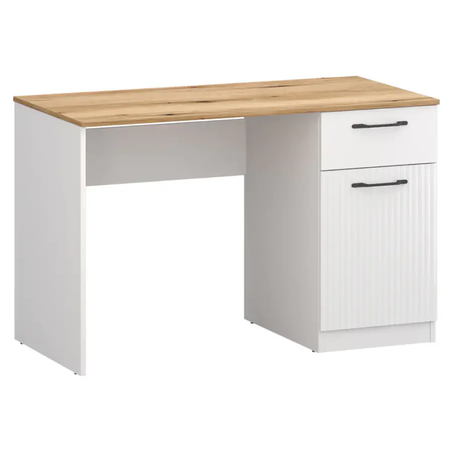 Tempo Kondela PC stůl VELIS 1D1S/120 – bílá/dub evoke