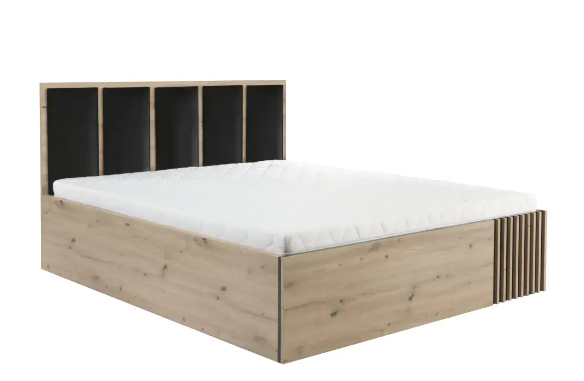 Casarredo Postel s úlož. prostorem 180x200 BARBUS - dub artisan/černá