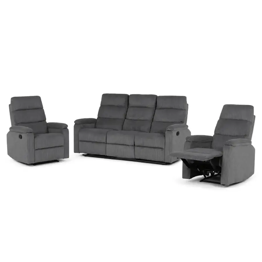 Autronic Sedací souprava polohovací ASD-C5981 GREY6 – šedá