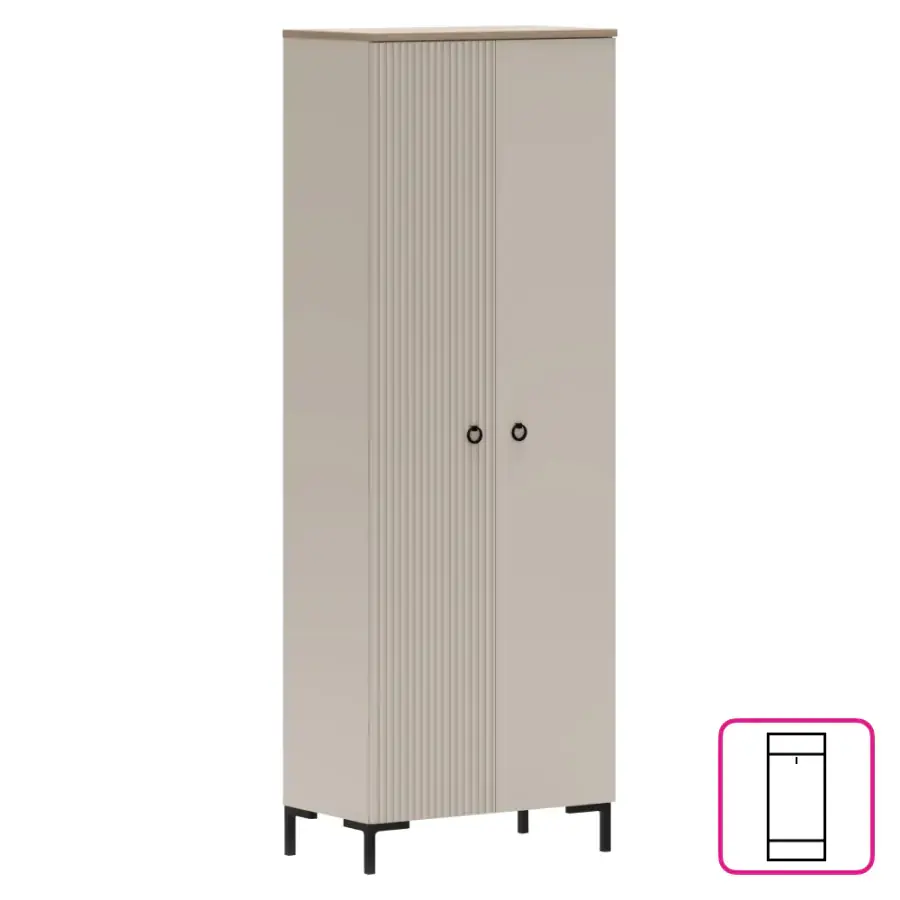 Tempo Kondela Skříň DOMCA 2D – taupe/dub silverjack
