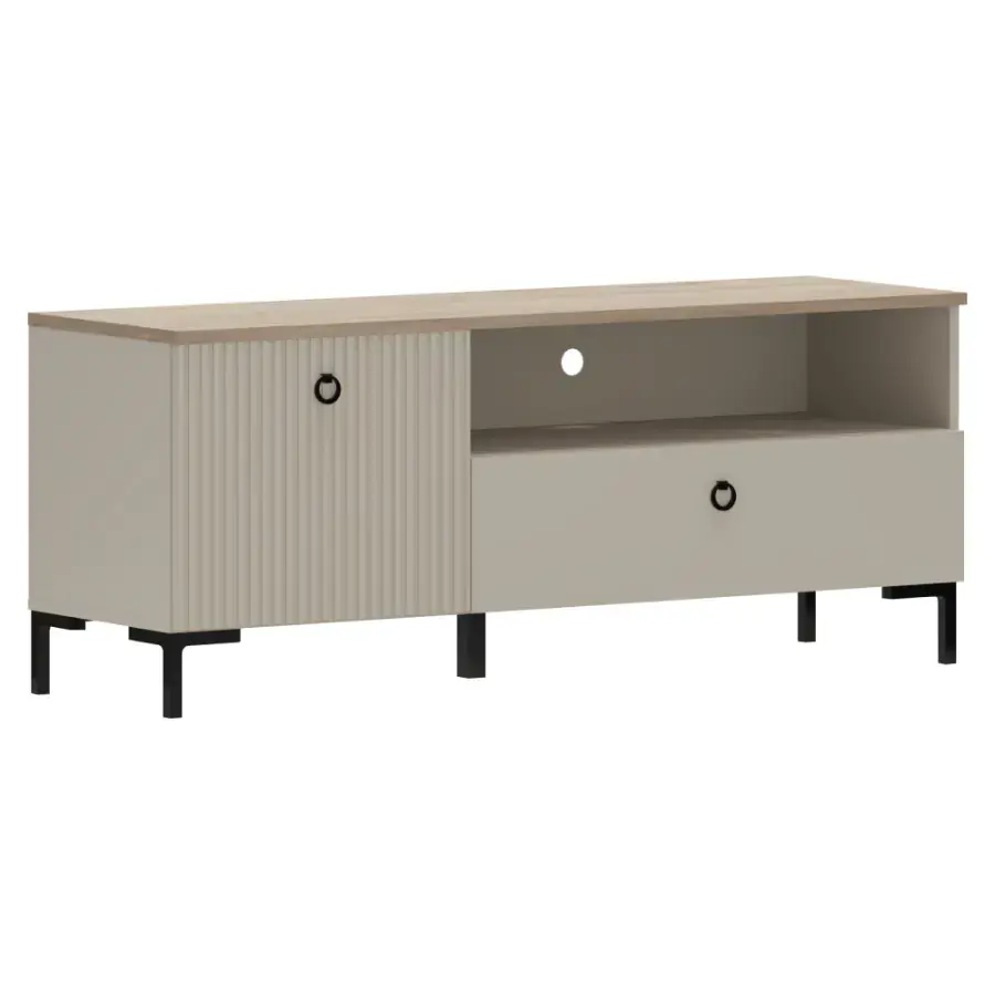 Tempo Kondela TV stolek DOMCA 1K1S – taupe/dub silverjack