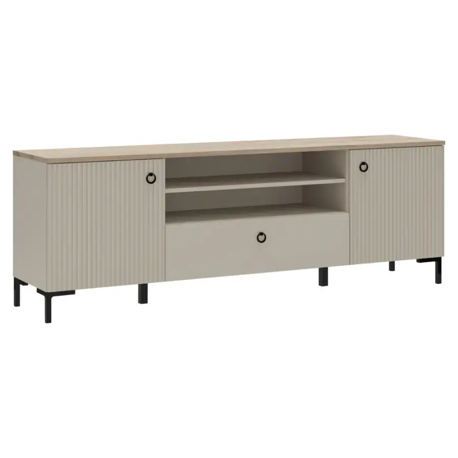 Tempo Kondela TV stolek DOMCA 2D1S – taupe/dub silverjack