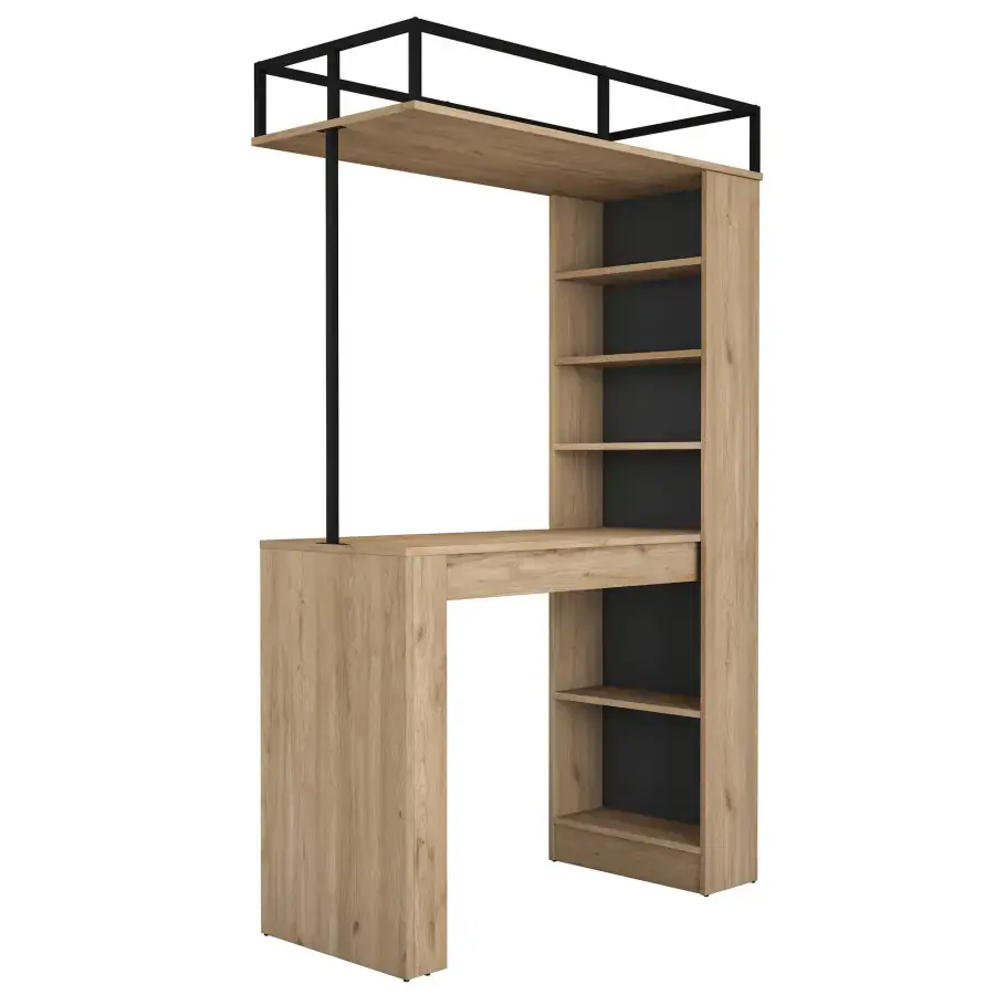 Casarredo Barový stůl JA117 s regálem – dub/antracit