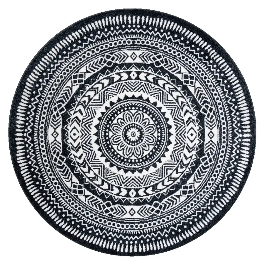 Dywany Łuszczów Kusový koberec Napkin black kruh 140x140 (průměr) kruh