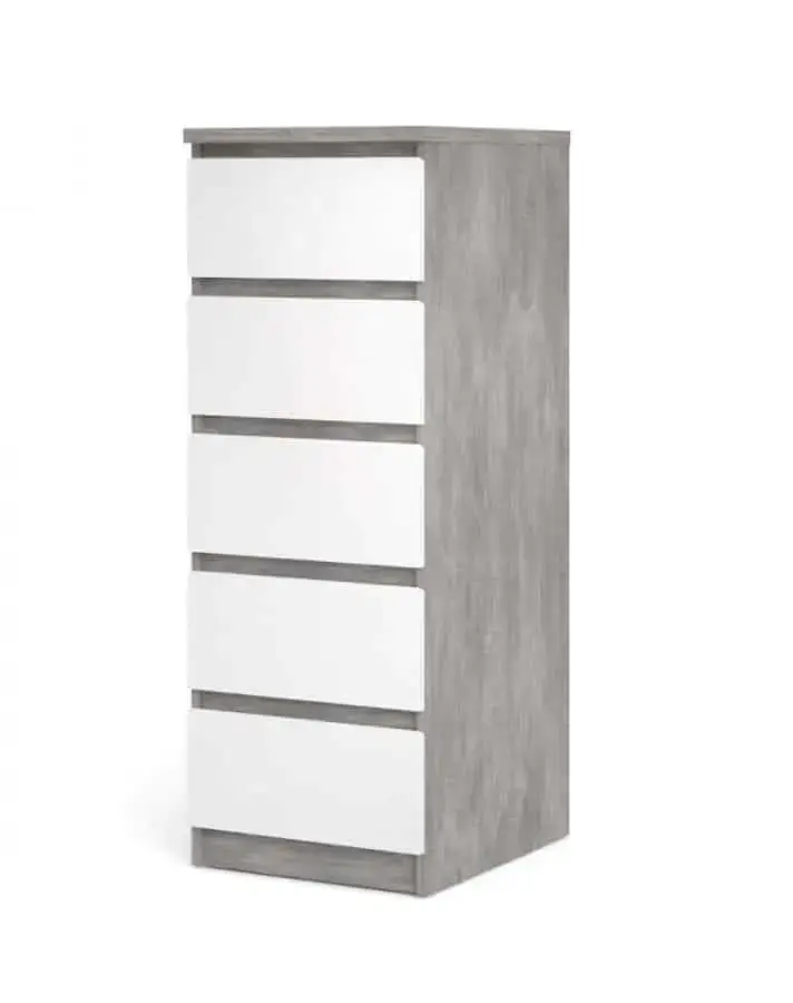 Falco Komoda Simplicity 233 beton/bílý lesk