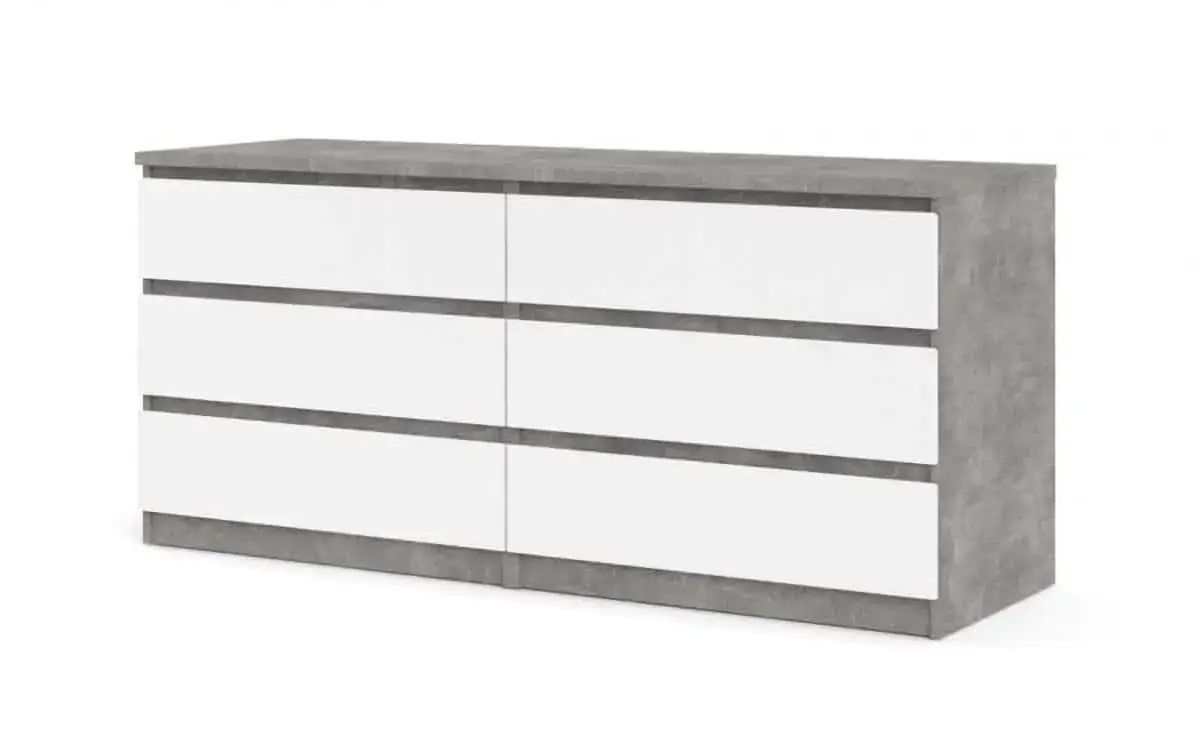 Falco Komoda Simplicity 232 beton/bílý lesk