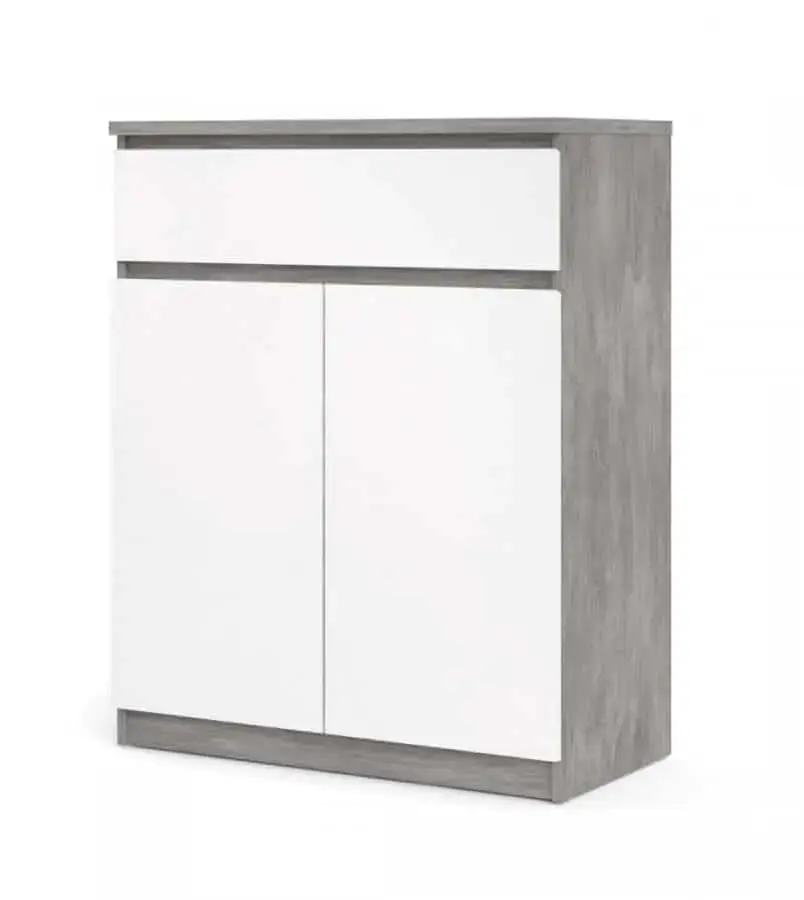 Falco Komoda Simplicity 234 beton/bílý lesk