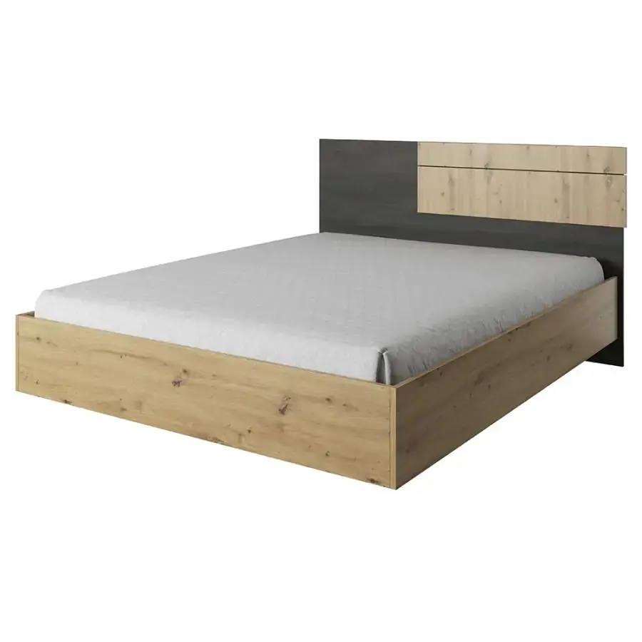 Tempo Kondela Postel BAFRA, 160x200, dub artisan/černá borovice norská