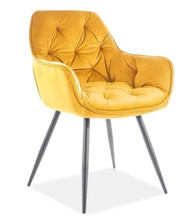 Casarredo Jídelní čalouněná židle CASA 11009 velvet žlutá curry/černá