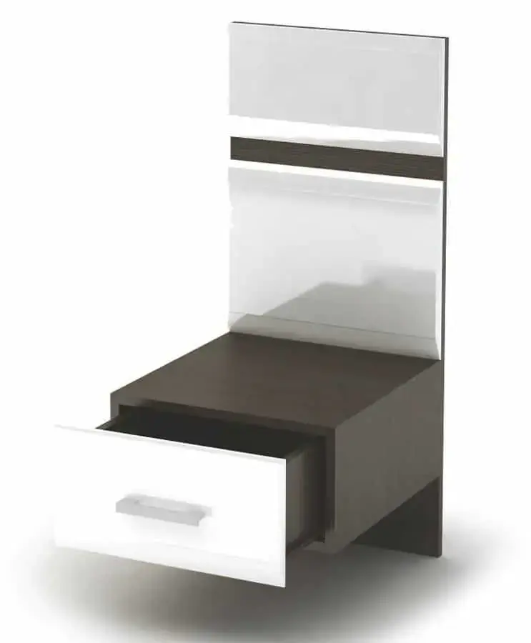 Casarredo Panel s nočním stolkem VEGAS wenge/bílá lesk