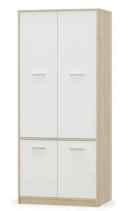 Casarredo Šatní skříň TIPS 4D – dub sonoma/bílá mat