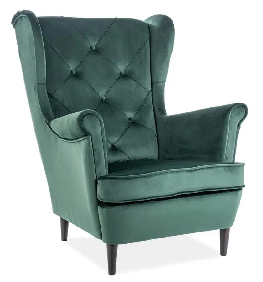 Casarredo Čalouněné křeslo LADY velvet zelená/wenge