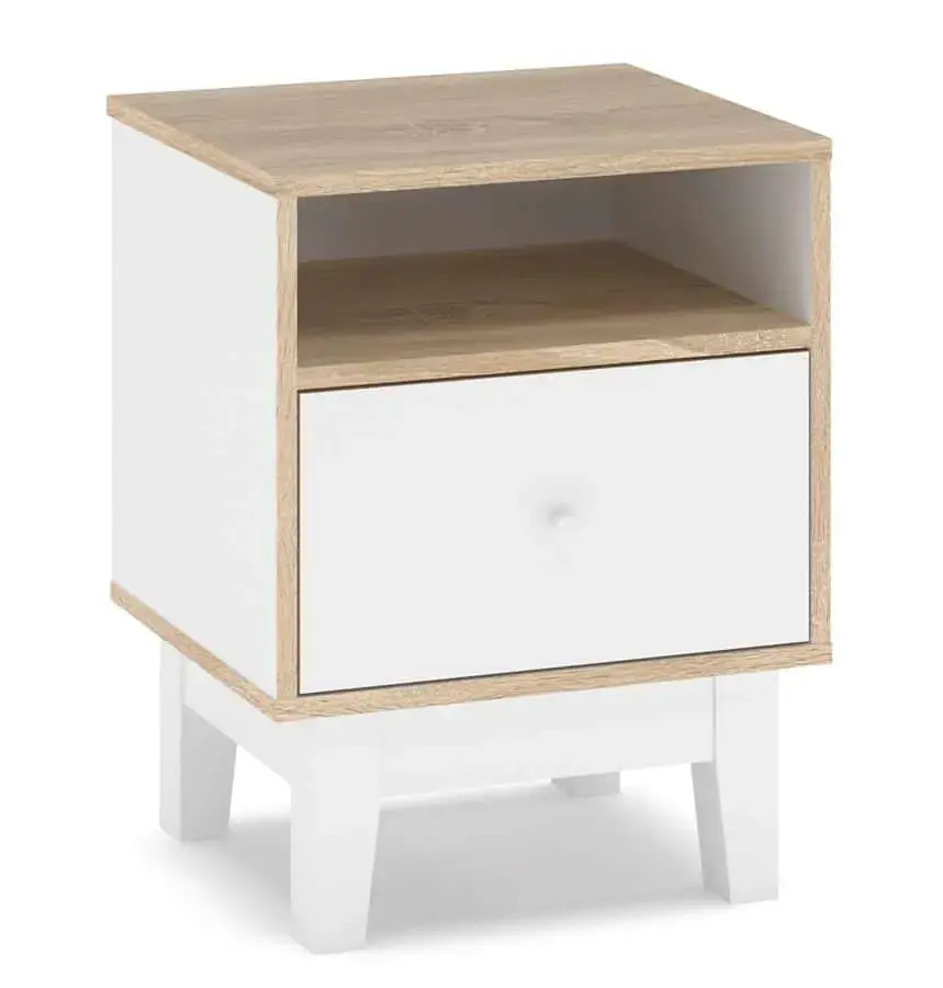 Casarredo Noční stolek 1D PATRICIA (SET 2ks) bílá/dub sonoma