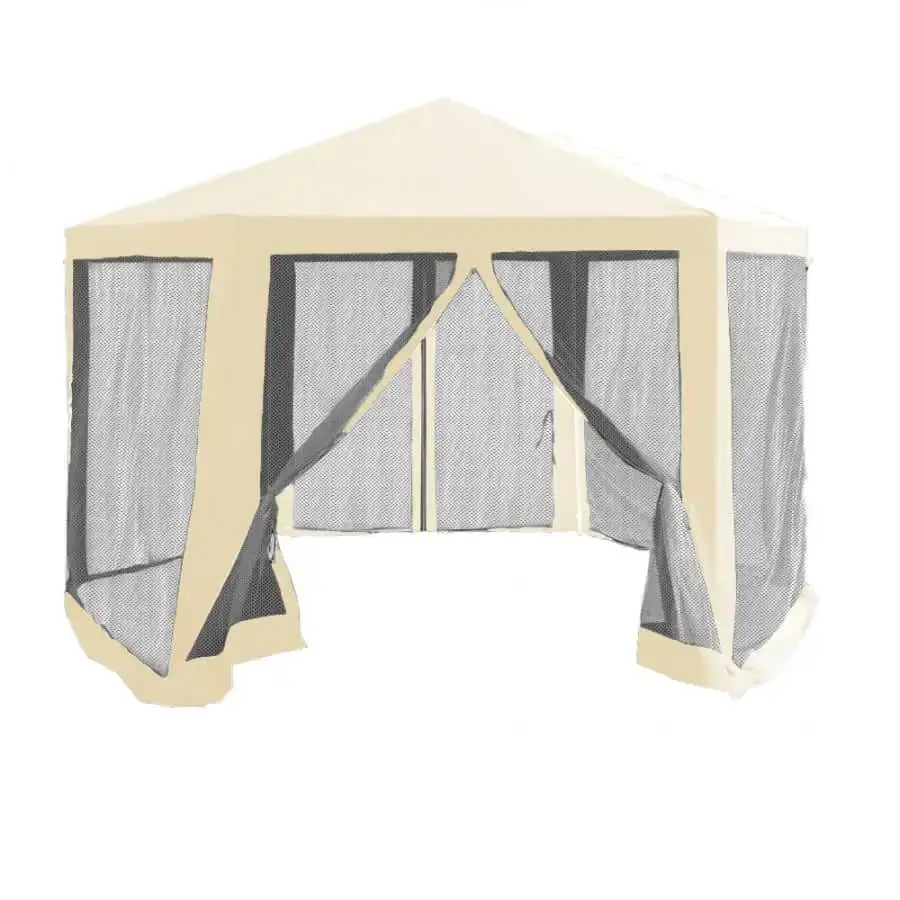 Tempo Kondela Stanový altán do zahrady RINGE TYP 2 3,9x2,5x3,9m - béžová / černá