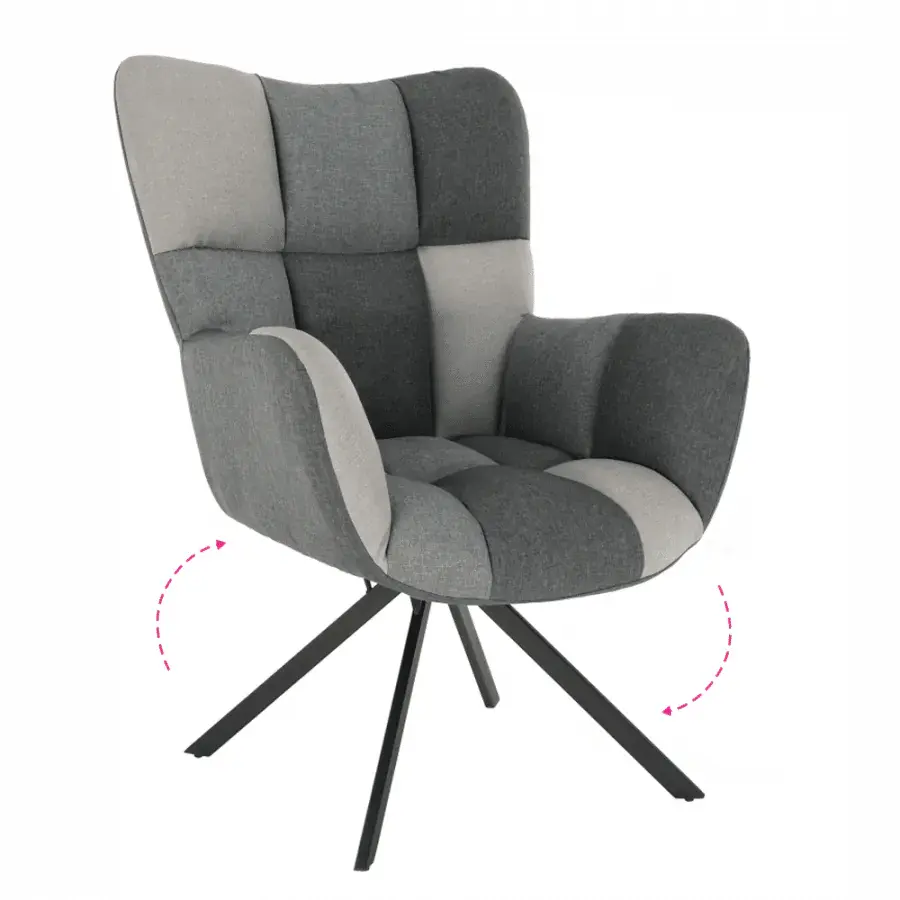 Tempo Kondela Designové otočné křeslo KOMODO - patchwork/černá