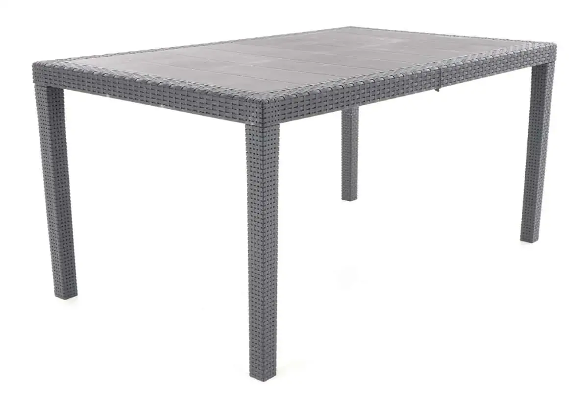 Progarden Zahradní plastový ratanový stůl Prince Rattan 150x90x72 cm antracit