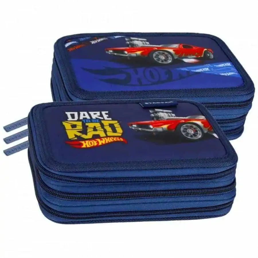 bHome Školní penál třípatrový s náplní HOT WHEELS PEBH1011