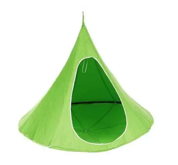 Tempo Kondela Závěsné houpací křeslo KLORIN NEW CACOON HAMMOCK, zelená KLASIK