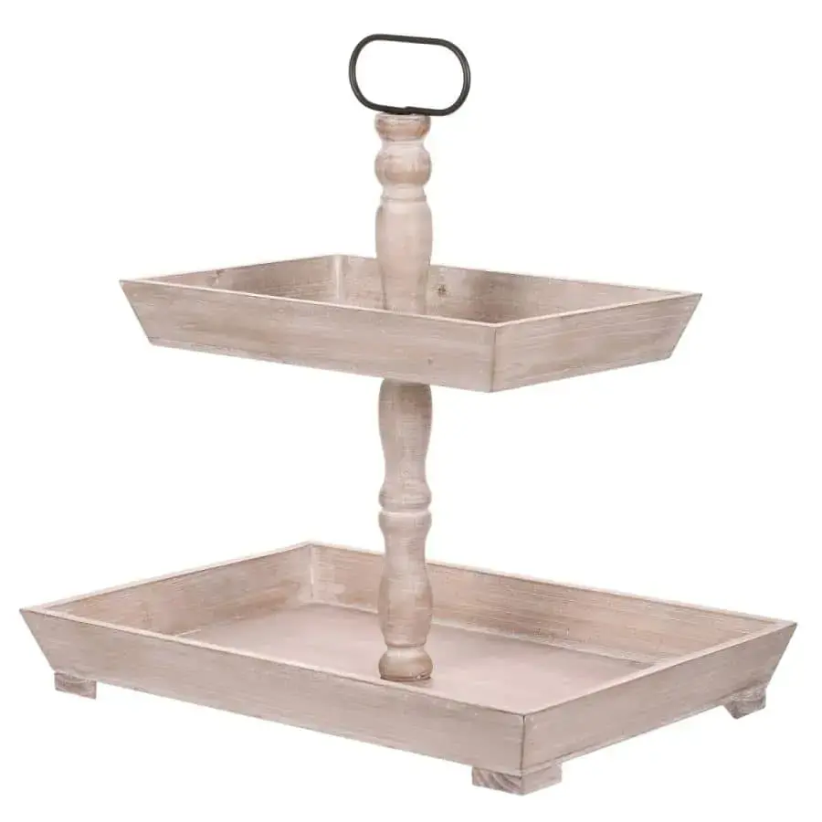 Autronic Etažér 2 patrový, dřevěný LD-0354