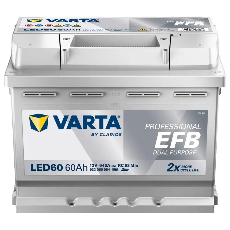 Autobaterie Varta Professional EFB 60Ah, 12V, 640A, LED60