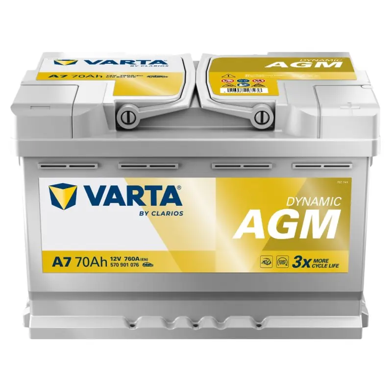 Autobaterie Varta Dynamic AGM 70Ah, 12V, 760A, A7