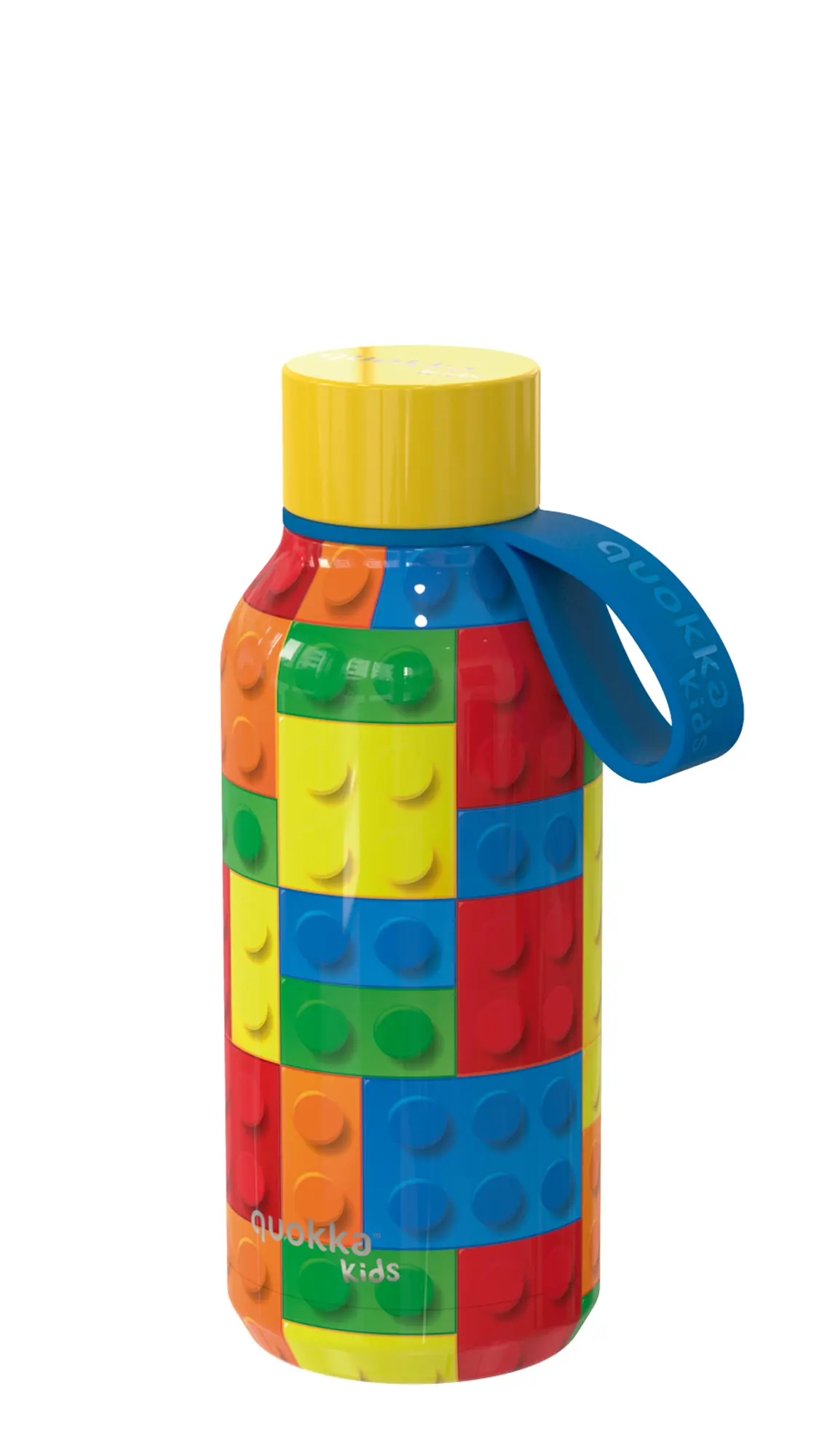 Quokka Nerezová termoláhev Solid Kids s poutkem Color Bricks 330 ml