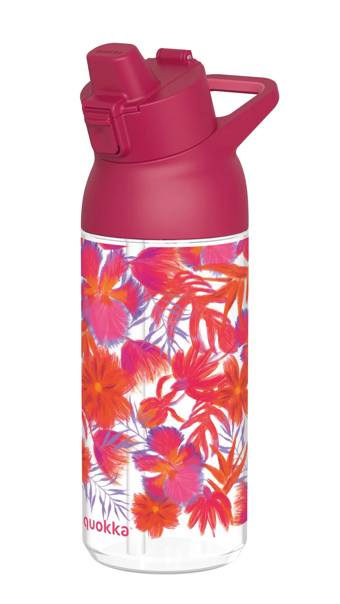 Sportovní láhev s pítkem Swift, 785ml, Quokka, red flowers