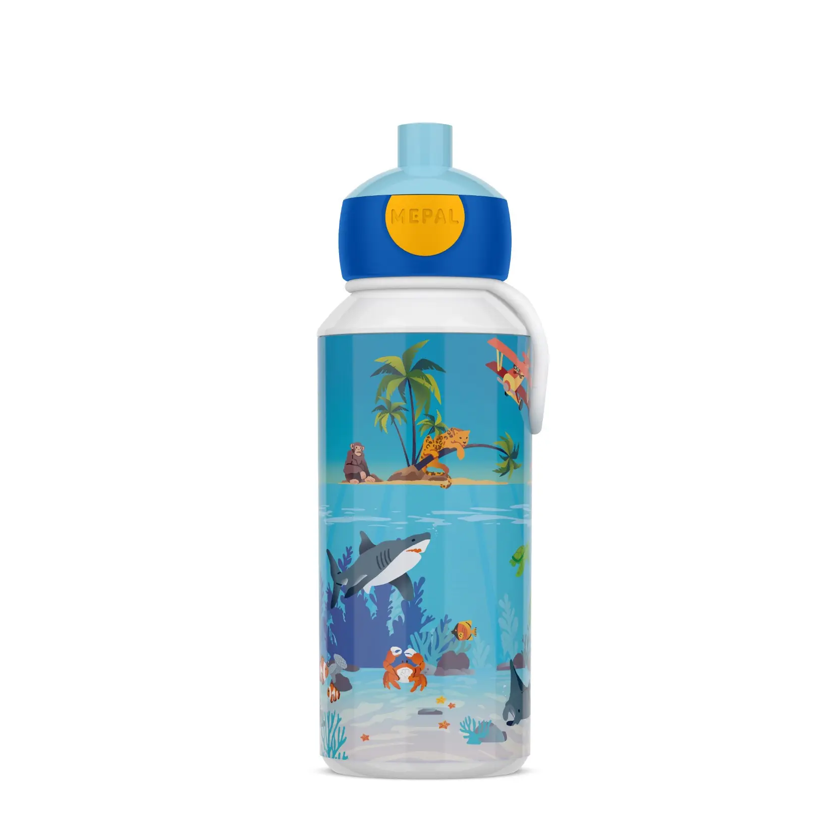 Dětská láhev na vodu s pítkem Campus, 400ml, Mepal, tropický oceán