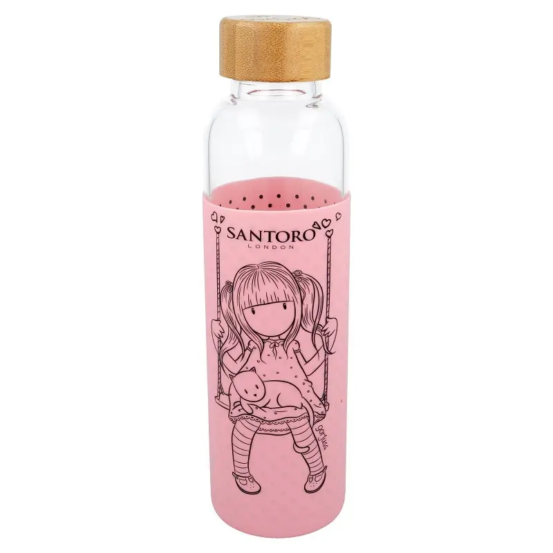 Skleněná lahev se silikonovým rukávem, 585ml, Stor, Gorjuss
