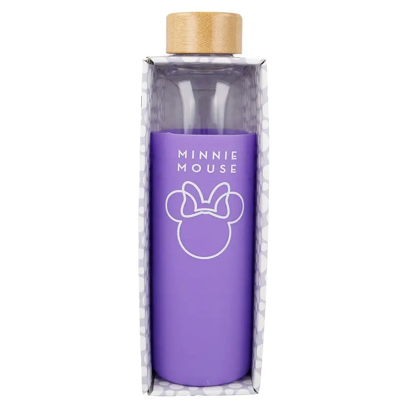 Skleněná lahev se silikonovým rukávem, 585ml, Stor, Minnie