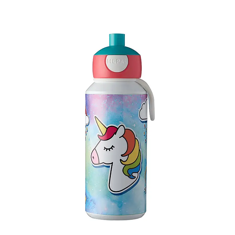 Dětská láhev na vodu s pítkem Campus, 400ml, Mepal, jednorožec