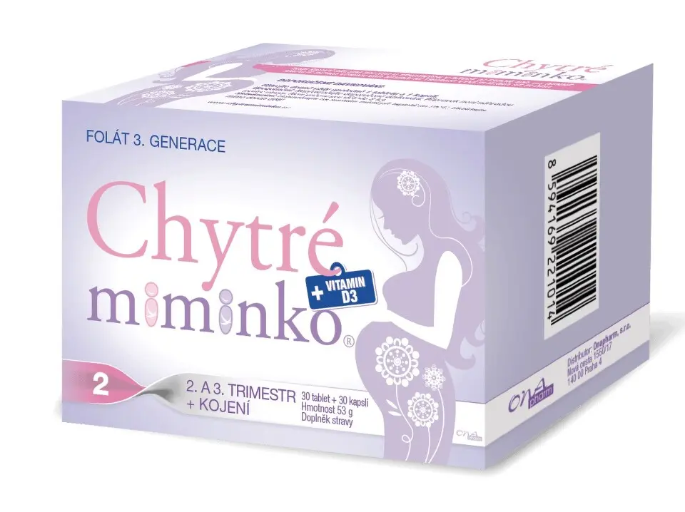 Chytré miminko methylfolát 2 s DHA 60 tablet + 60 kapslí