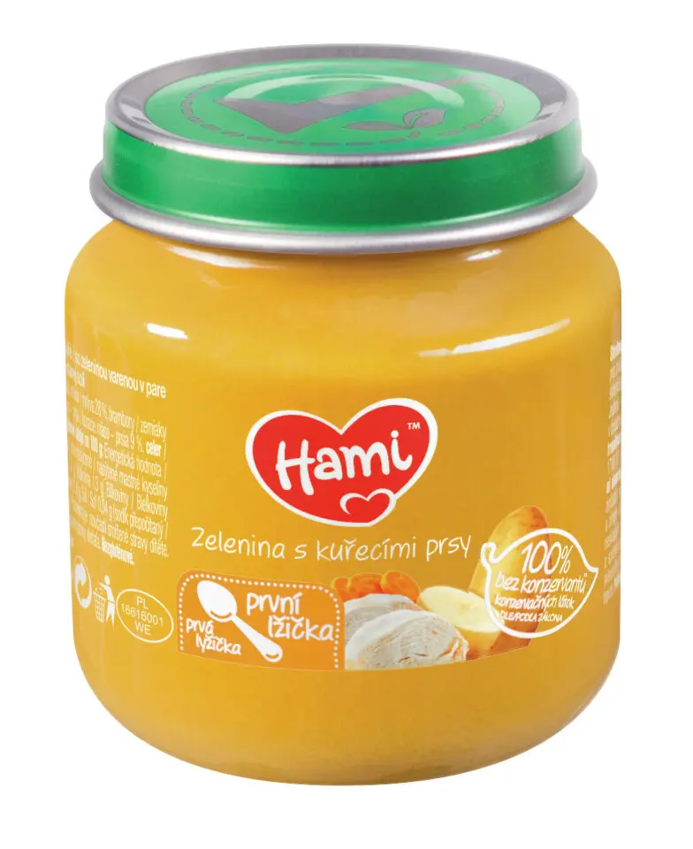 Hami masozeleninový příkrm zelenina s kuřecími prsy první lžička 125 g