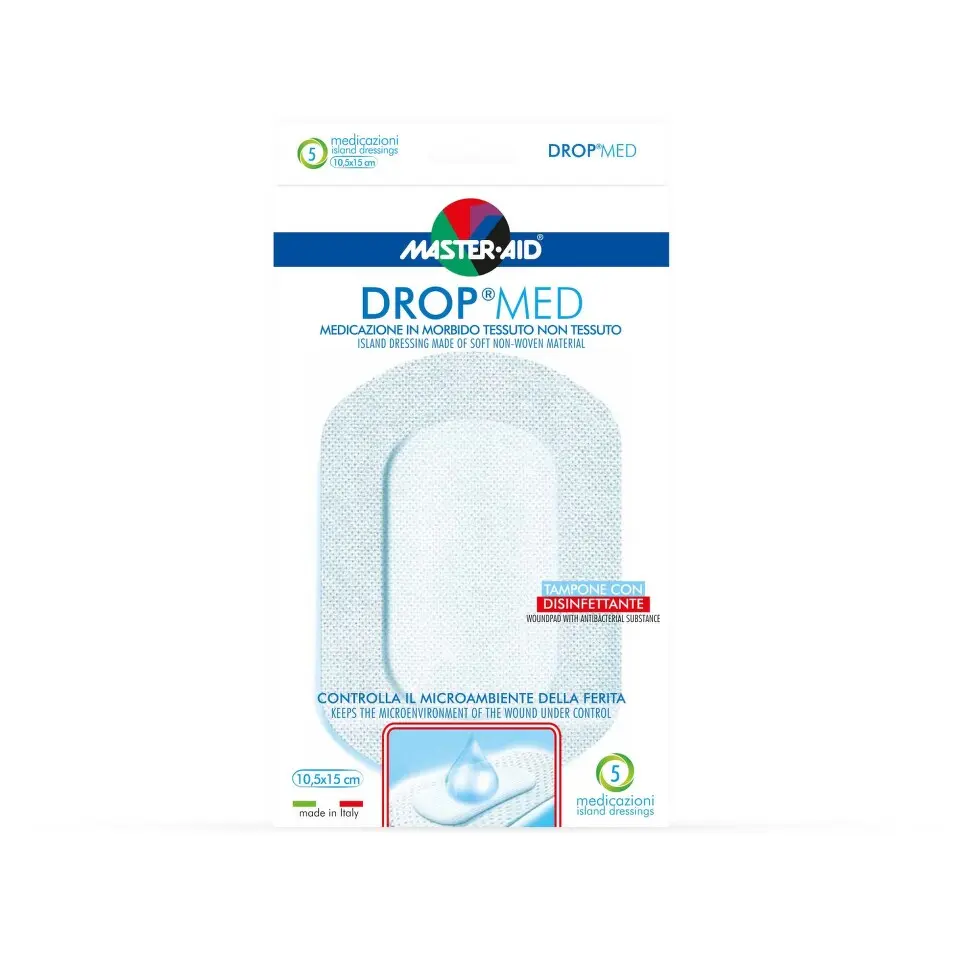 DROP MED Rychloobvaz Steril. Antisep 10,5 x 15 cm-5 ks