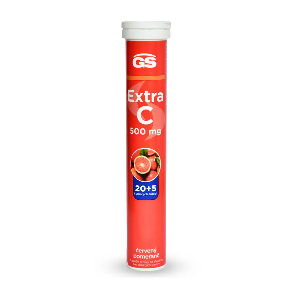 GS Extra C 500 mg červený pomeranč 20 + 5 šumivých tablet