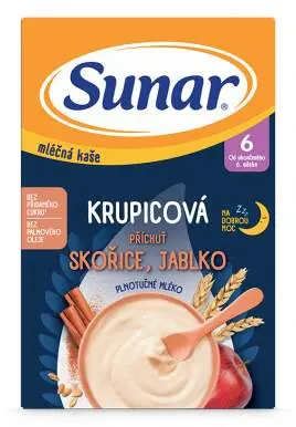Sunar Mléčná krupicová kaše Skořice a jablko 210 g