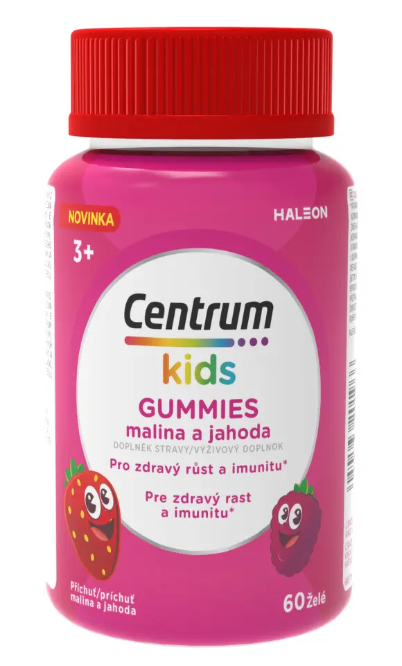 Centrum KIDS GUMMIES malina a jahoda zdravý růst a imunita 60 ks