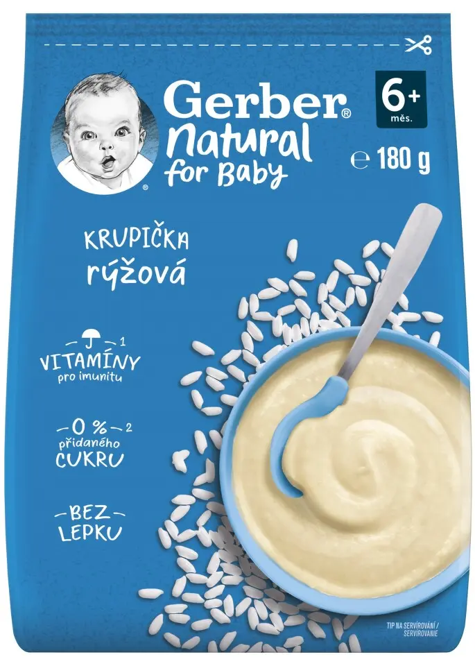 Gerber Natural rýžová krupička 180g 6m+