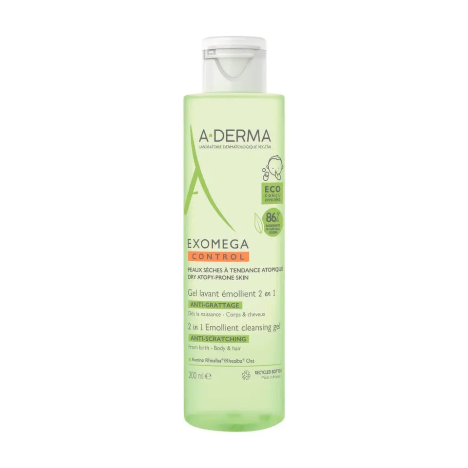 A-DERMA Exomega Control Zvláčňující mycí gel 2v1 200 ml