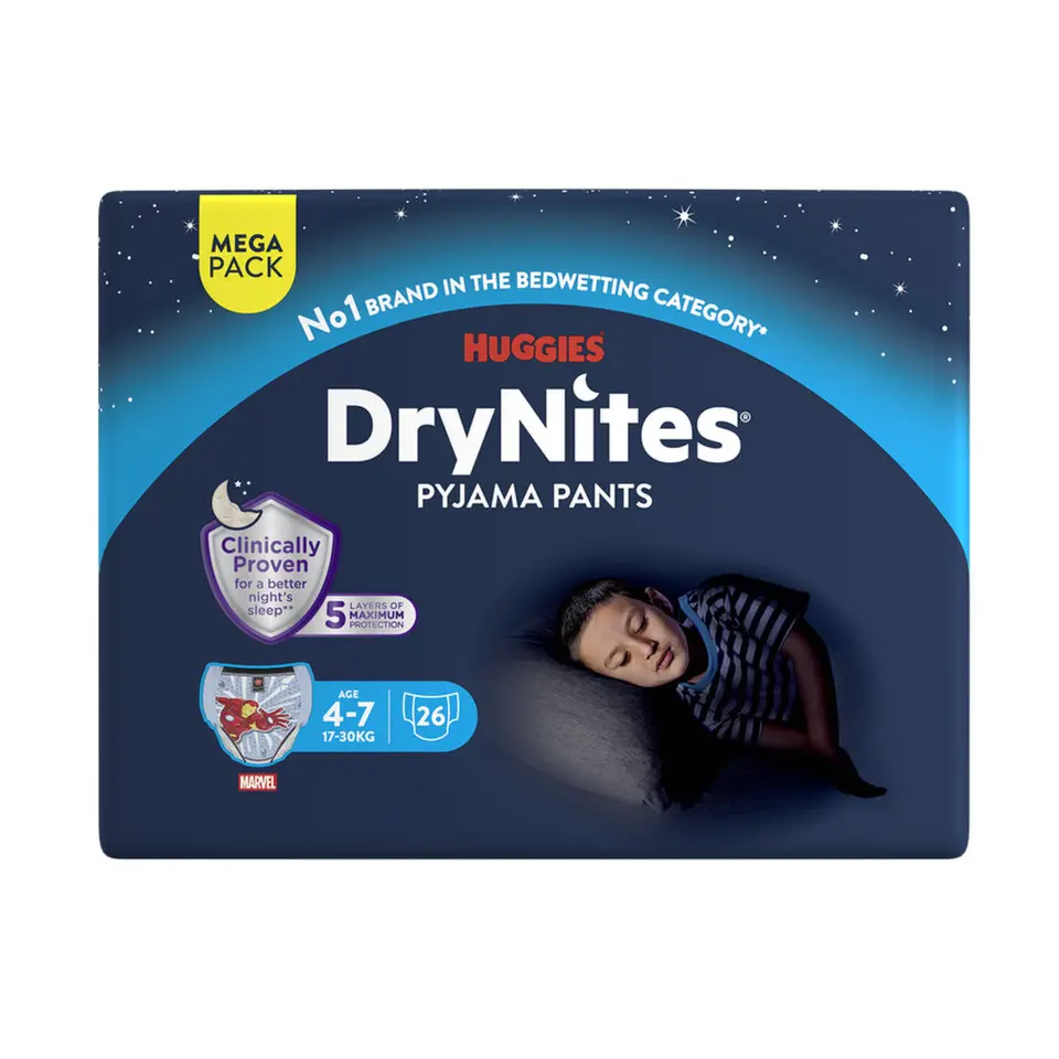 DryNites natahovací kalhotky chlapci 4-7let/17-30kg/26ks
