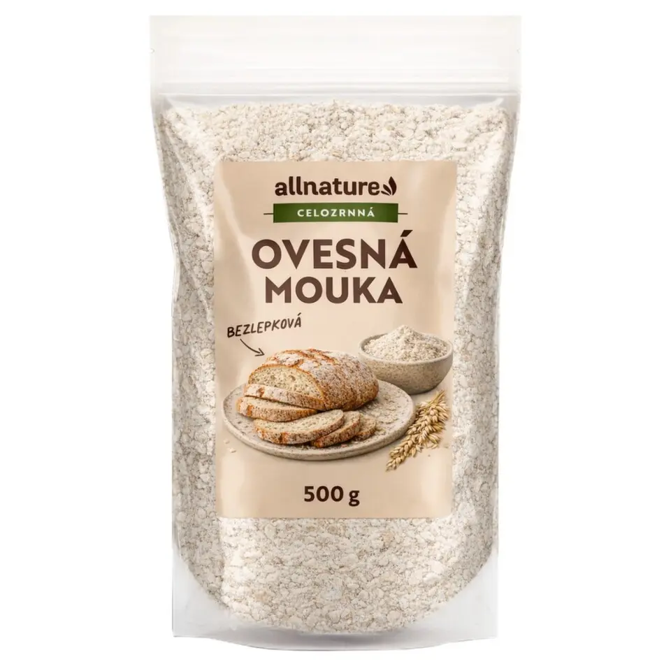 Allnature Ovesná mouka celozrnná 500g
