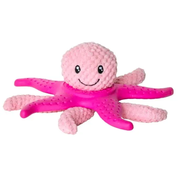 Hračka pes OCTOPUS & STARFISH plyš,TPR růžov.27cm Kiwi