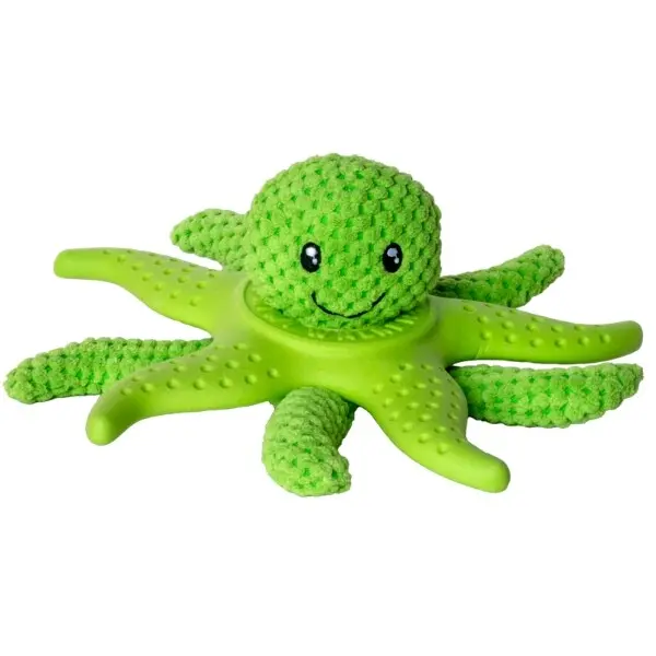 Octopus & Starfish hračka pes plyš TPR zelená 27cm Kiwi