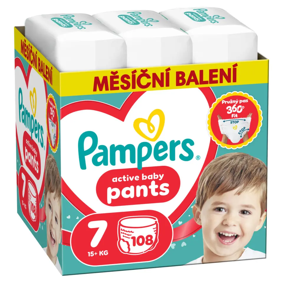 Pampers Active Baby Pants 7 plen.kalh.15kg+ 108ks